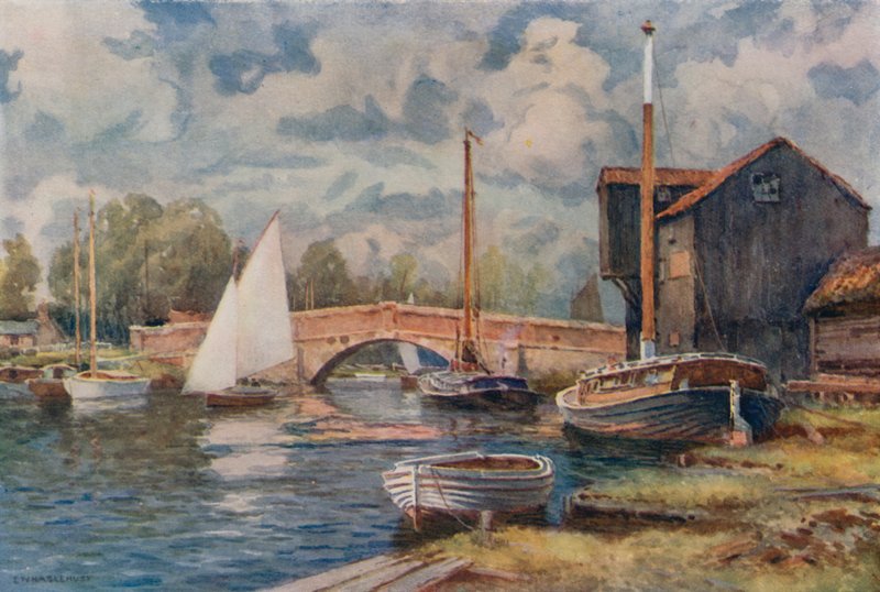 Wroxham Köprüsü (renkli taş) by Ernest William Haslehust