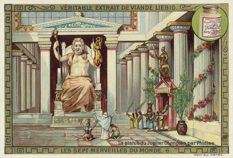 Phidias tarafından Olympia, Yunanistan, Zeus Heykeli by European School