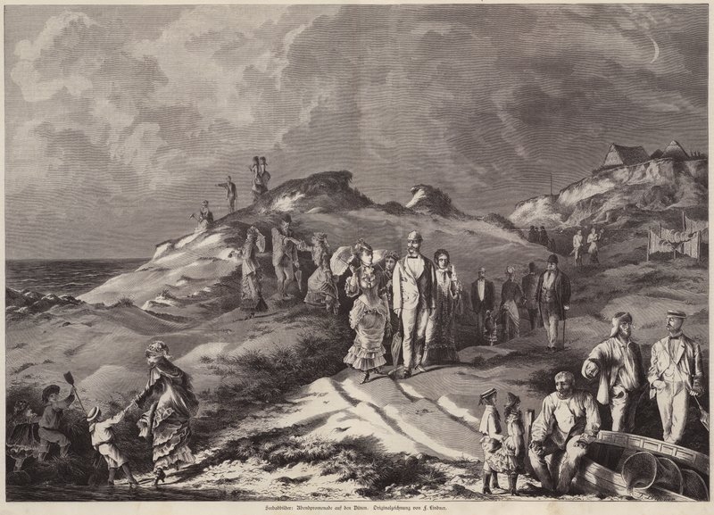 Kum tepeleri arasında bir gezinti yeri (gravür) by European School