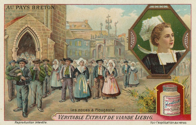 Plougastel'de bir düğün (chromolitho) by European School