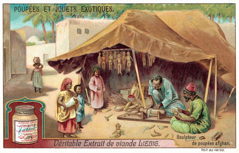 Afgan bebek üreticisi (chromolitho) by European School