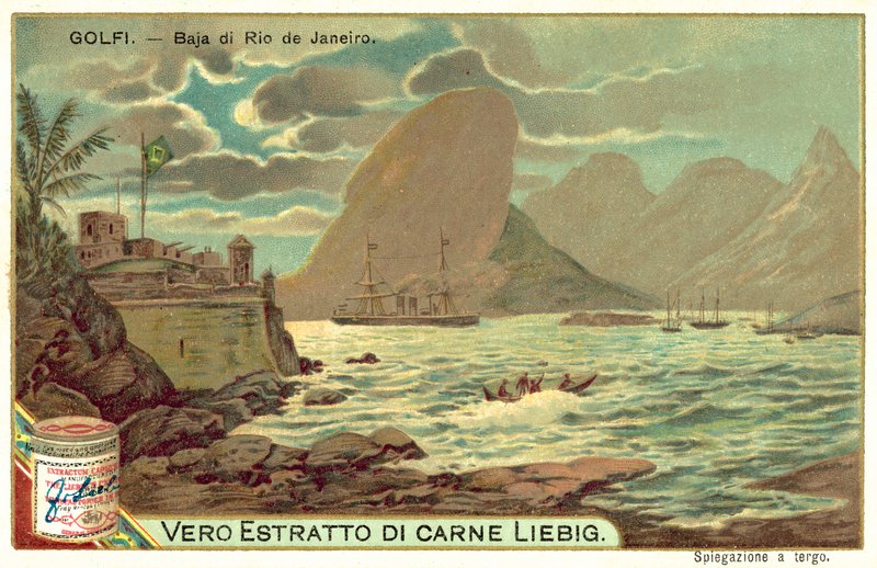 Rio de Janeiro Körfezi, Brezilya (chromolitho) by European School