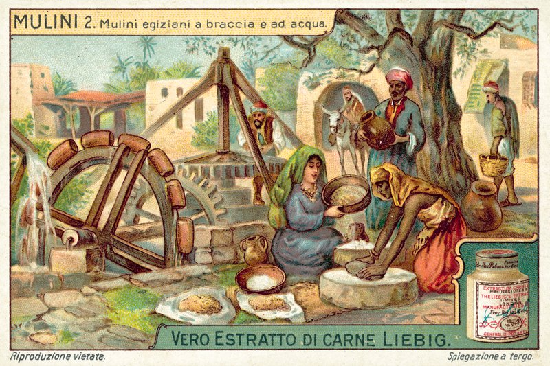 Mısır el ve su değirmenleri (chromolitho) by European School