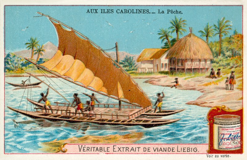 Balıkçılık, Caroline Adaları (chromolitho) by European School