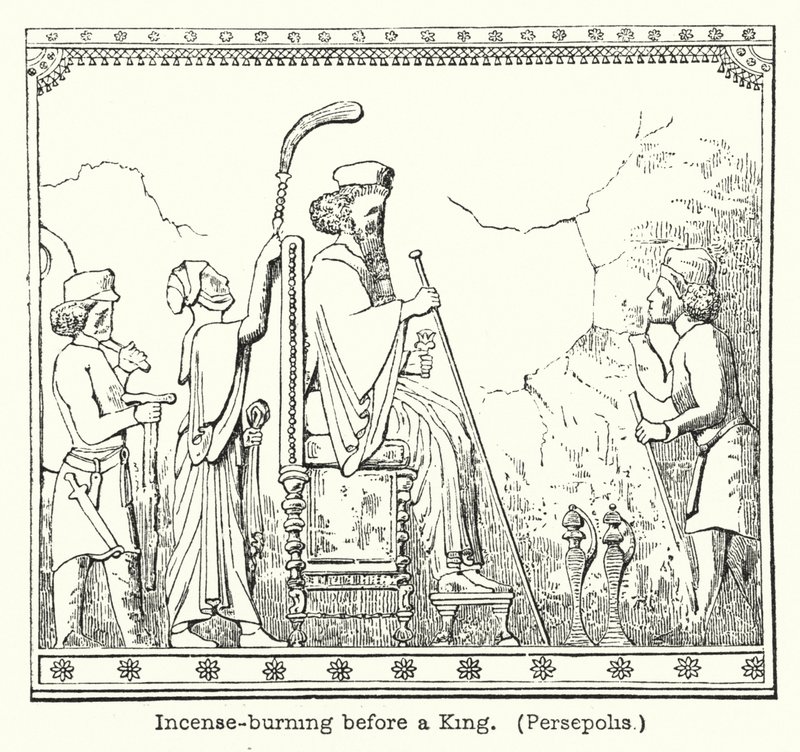 Bir kralın önünde tütsü yakma, Persepolis (gravür) by European School