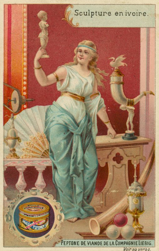 Fildişi Heykel (chromolitho) by European School