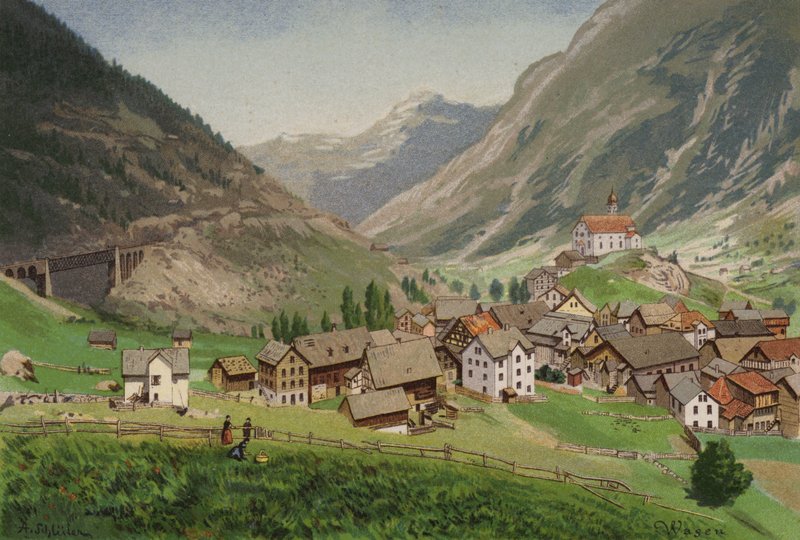Luzern Gölü: Wasen (renkli taş) by European School