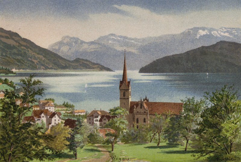 Luzern Gölü: Weggis (renkli taş) by European School