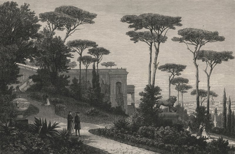 Le Monte-Pincio A Roma (gravür) by European School
