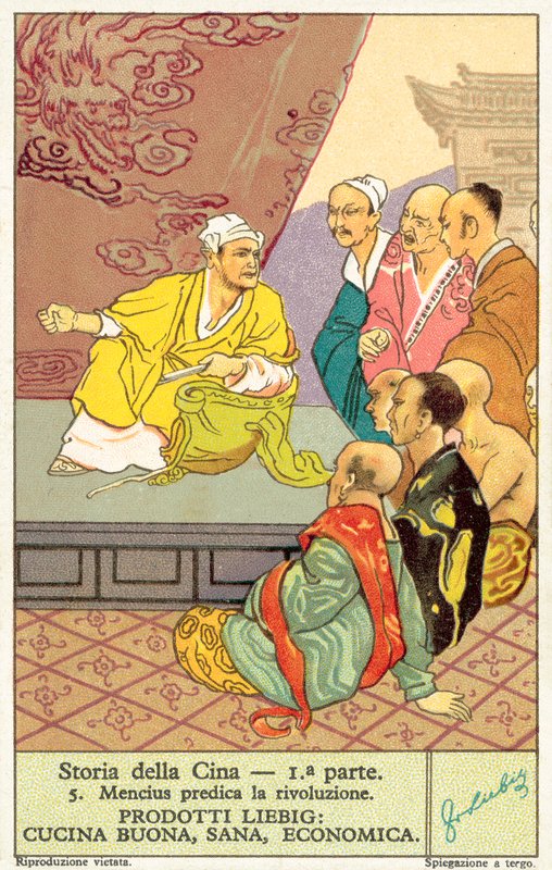 Mencius vaaz devrimi (chromolitho) by European School