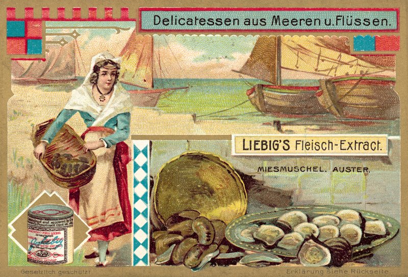 Midye ve istiridye (chromolitho) by European School