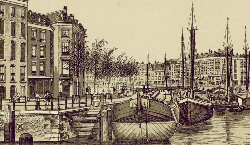Rotterdam: Geldersche Kade (litho) by European School
