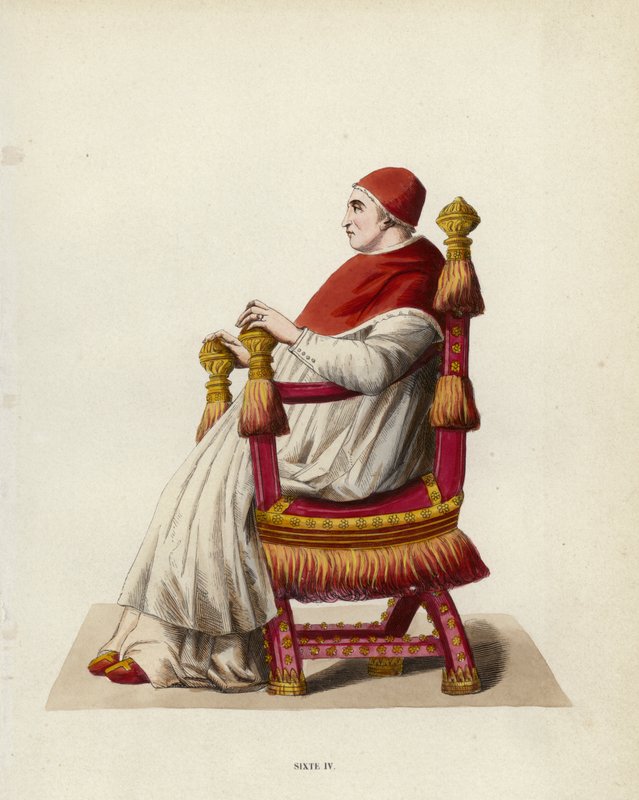 Sixte IV (renkli gravür) by European School