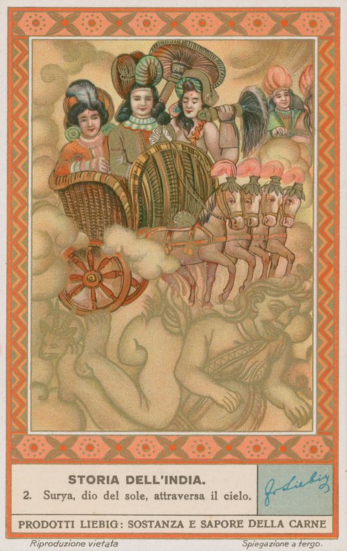 Surya güneş tanrısı gökyüzünü geçiyor by European School