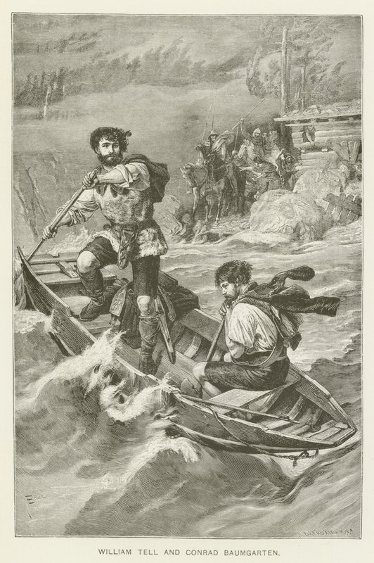 William Tell ve Conrad Baumgarten (gravür) by European School