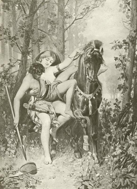 Venüs ve Adonis. Şiirler (gravür) by Felix Octavius Carr Darley