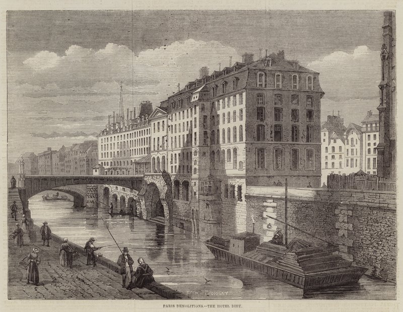 Paris Yıkımları, Hotel Dieu by Felix Thorigny