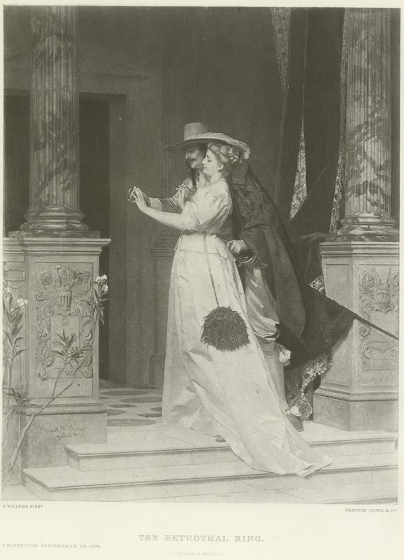 The Betrothal Ring (gravure) by Florent Willems