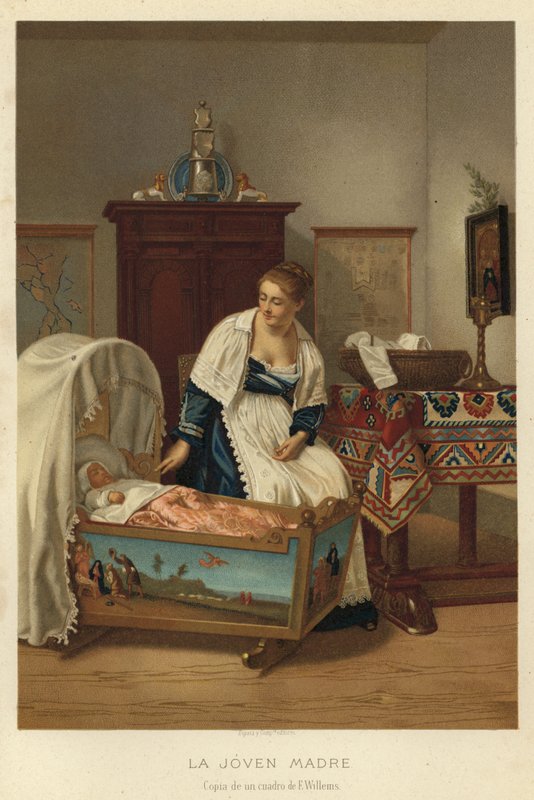 Genç Anne (chromolitho) by Florent Willems