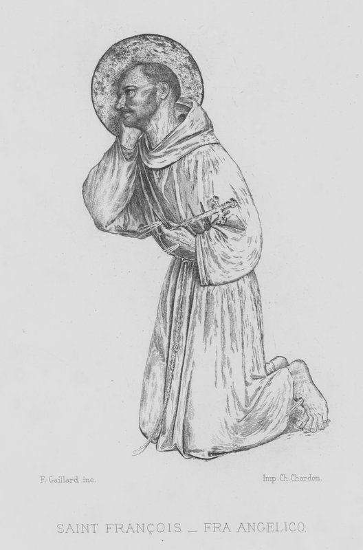 Assisi Aziz Francis (lito) by Fra (after) Angelico