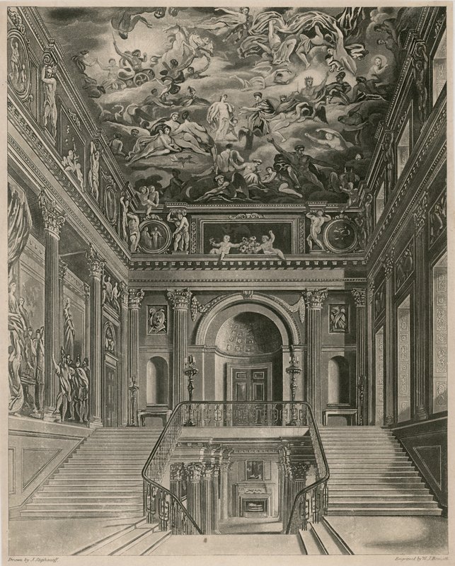Buckingham Sarayı, Merdiven durumda by Francis Phillip Stephanoff