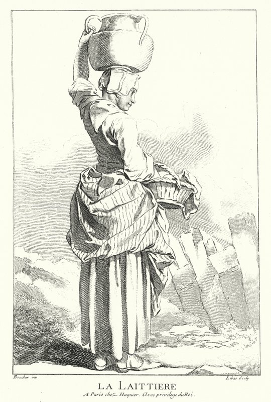 Sütçü Kız (gravür) by Francois (after) Boucher