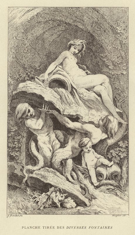 Plaka Tiree des Divers Fontaines (gravür) by Francois (after) Boucher