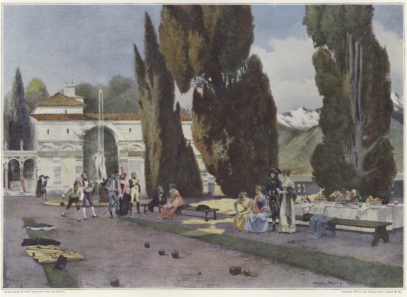 İtalyan kampanyası sırasında boules oynayan askerler by Francois Flameng