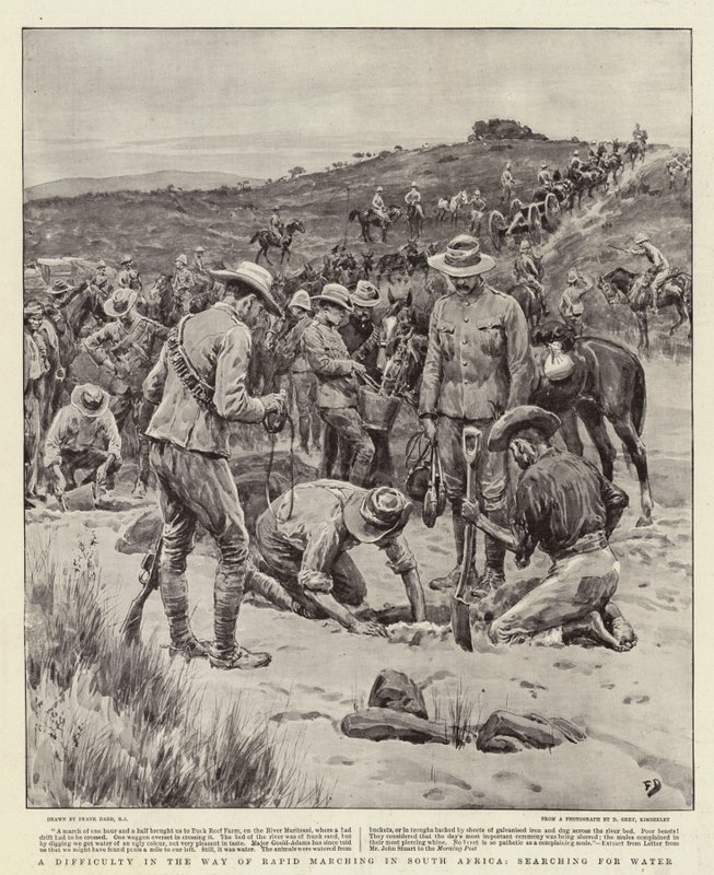 A Difficulty in the Way of Rapid Marching in South Africa, searching for Water  by Frank Dadd