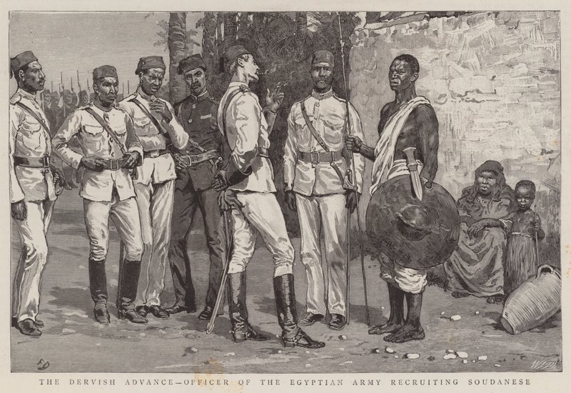 Sudanlıları askere alan Mısır Ordusu Subayı Dervish Advance by Frank Dadd