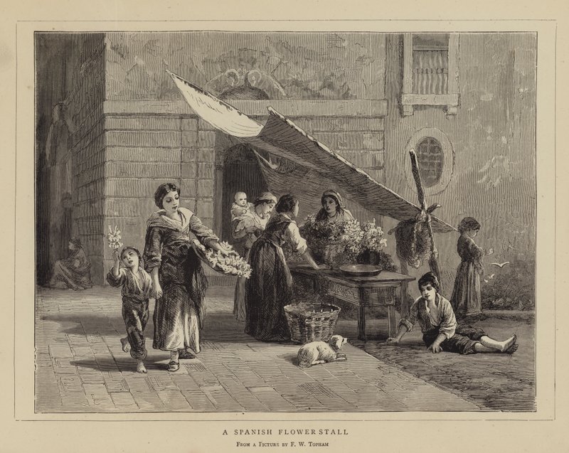 ಸ್ಪ್ಯಾನಿಷ್ ಫ್ಲವರ್‌ಸ್ಟಾಲ್ ಟರ್ಕ್ by Frank William Warwick Topham