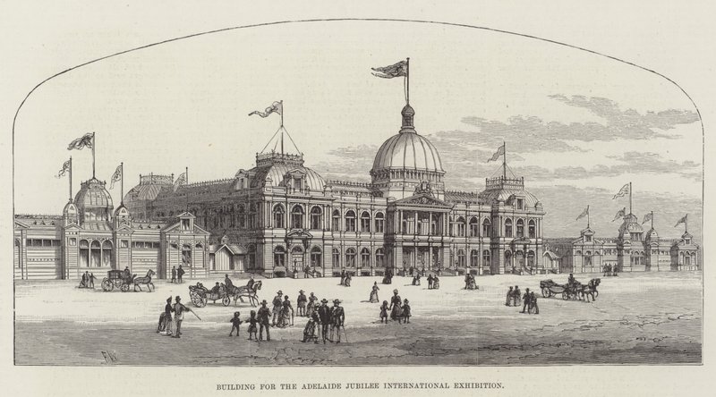 Adelaide Jubilee Uluslararası Fuarı için Bina by Frank Watkins
