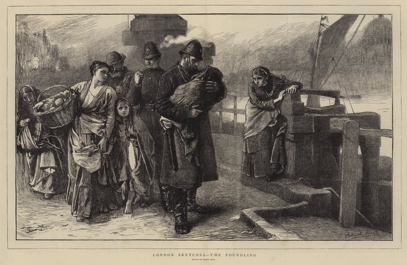Londra Eskizleri, Foundling (gravür) by Frank (after) Holl