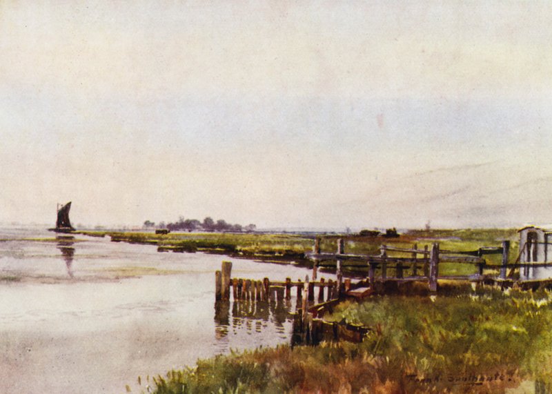 Norfolk Broads: Breydon Rond (renkli taş) by Frank Southgate
