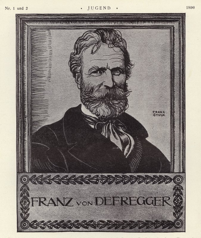 Franz von Defregger, Avusturyalı sanatçı (lito) by Franz von Stuck
