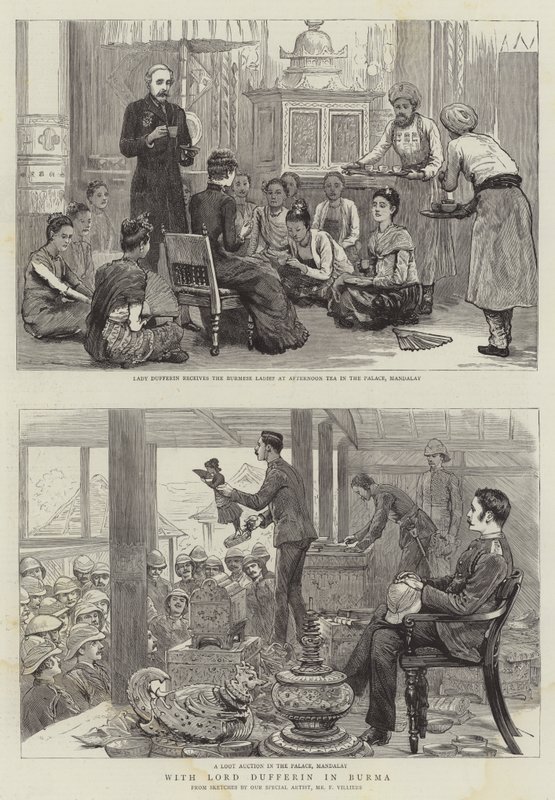 ಬರ್ಮಾ ಟರ್ಕ್‌ನಲ್ಲಿ ಲಾರ್ಡ್ ಡಫರಿನ್ ಜೊತೆ by Frederic Villiers