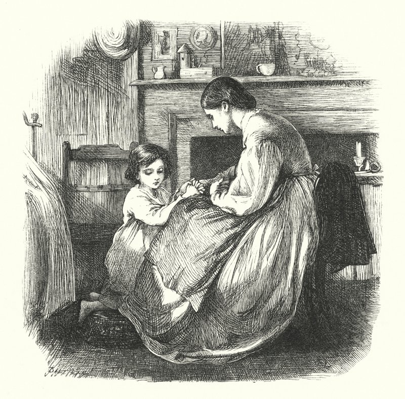 Dua eden bir çocuk by Frederick Walker