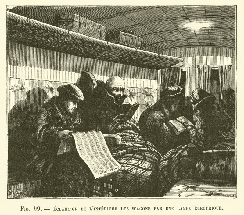 Vagon İçlerinin Elektrik Lambası İle Aydınlatılması by French School