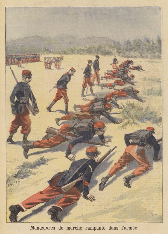 Fransız askerleri manevra yapıyor by French School