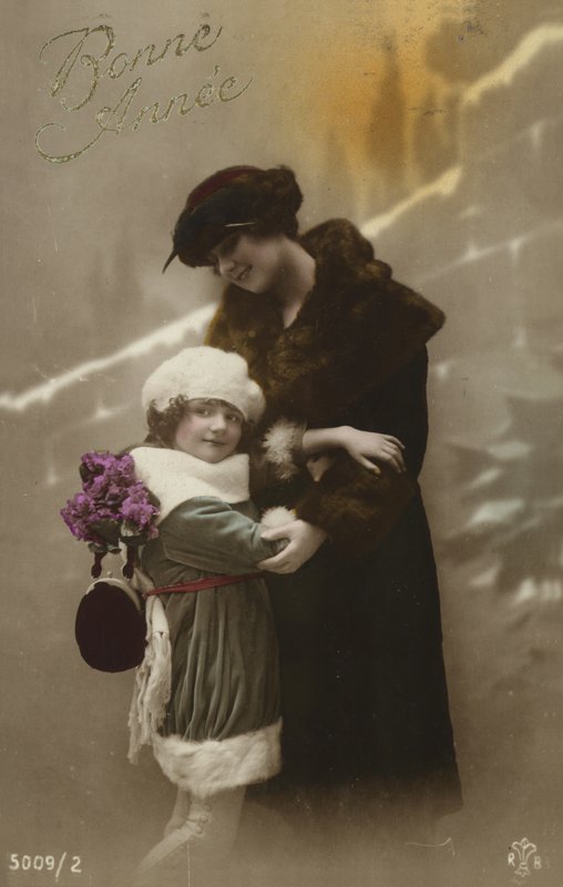 Anne ve kızı ile yeni yıl kartı by French Photographer