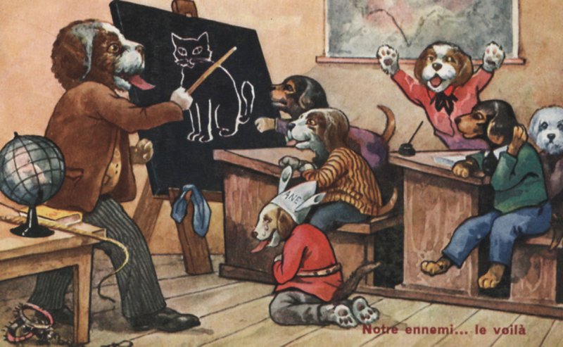 Bir köpek sınıfı (renkli taş) by French School