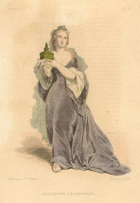 Adrienne Lecouvreur (renkli gravür) by French School