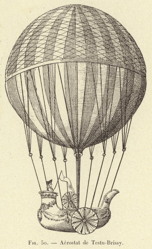 Aerostat de Testu-Brissy (gravür) by French School