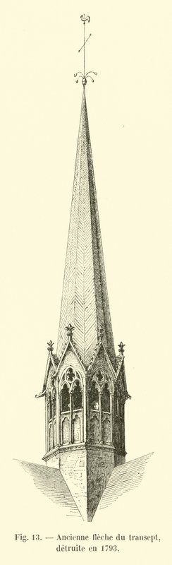 1793 yılında yıkılan eski transept sivri, by French School