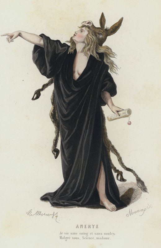 Anerye (renkli gravür) by French School