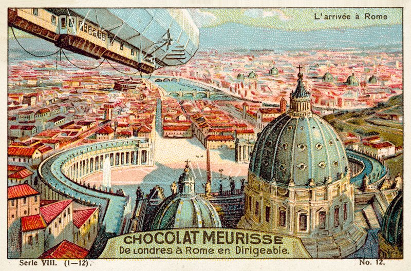 Roma'ya varış (chromolitho) by French School