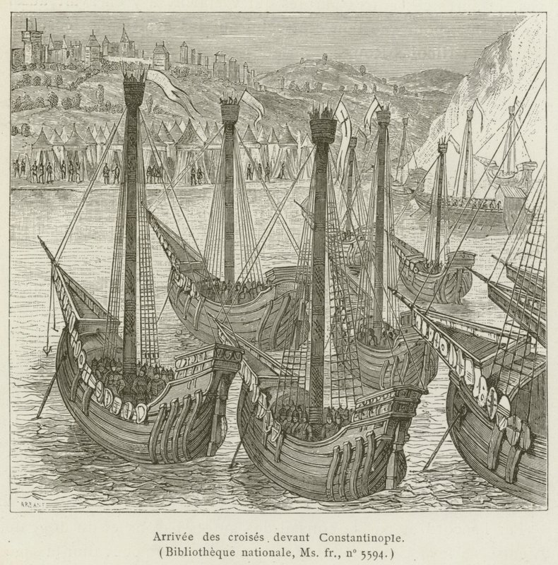 Haçlıların Konstantinopolis'e gelişi (gravür) by French School