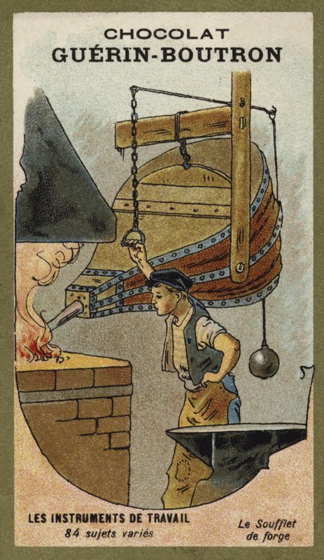 Bir demirhanede körükler by French School