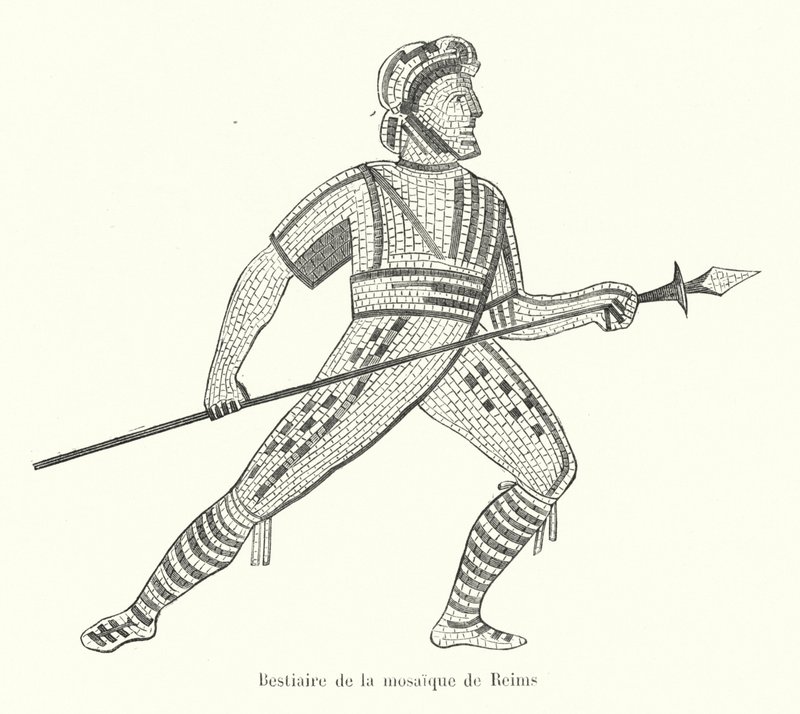 Reims mozaiğinin tasviri (gravür) by French School