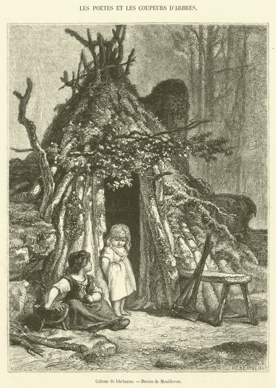 Oduncu kulübesi (gravür) by French School